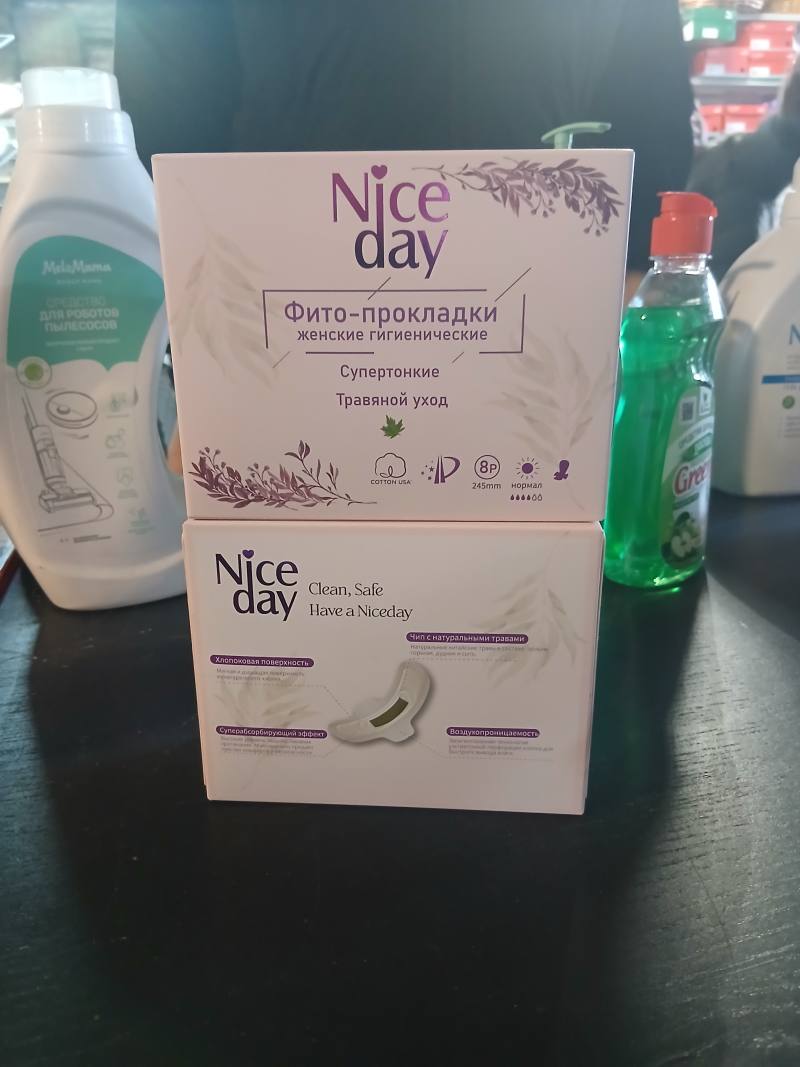 Фито-прокладки Nice day, супертонкие, травяной уход, 8 шт., 245 мм