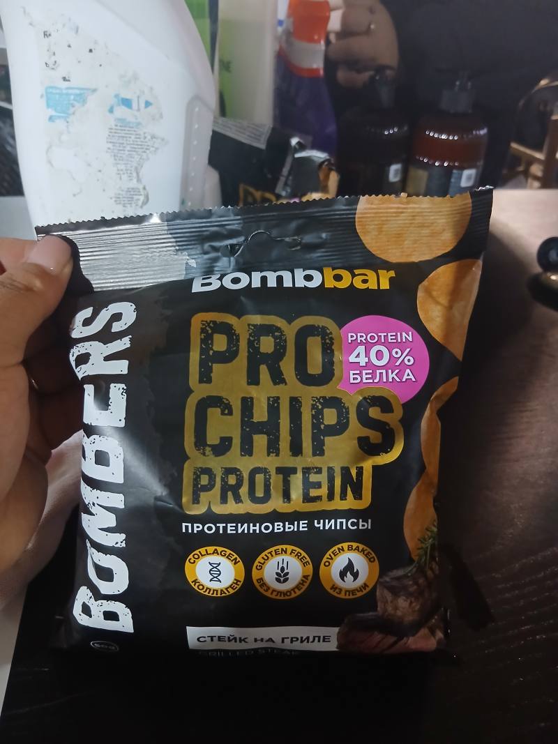 Bombbar PRO CHIPS протеиновые чипсы, стейк на гриле