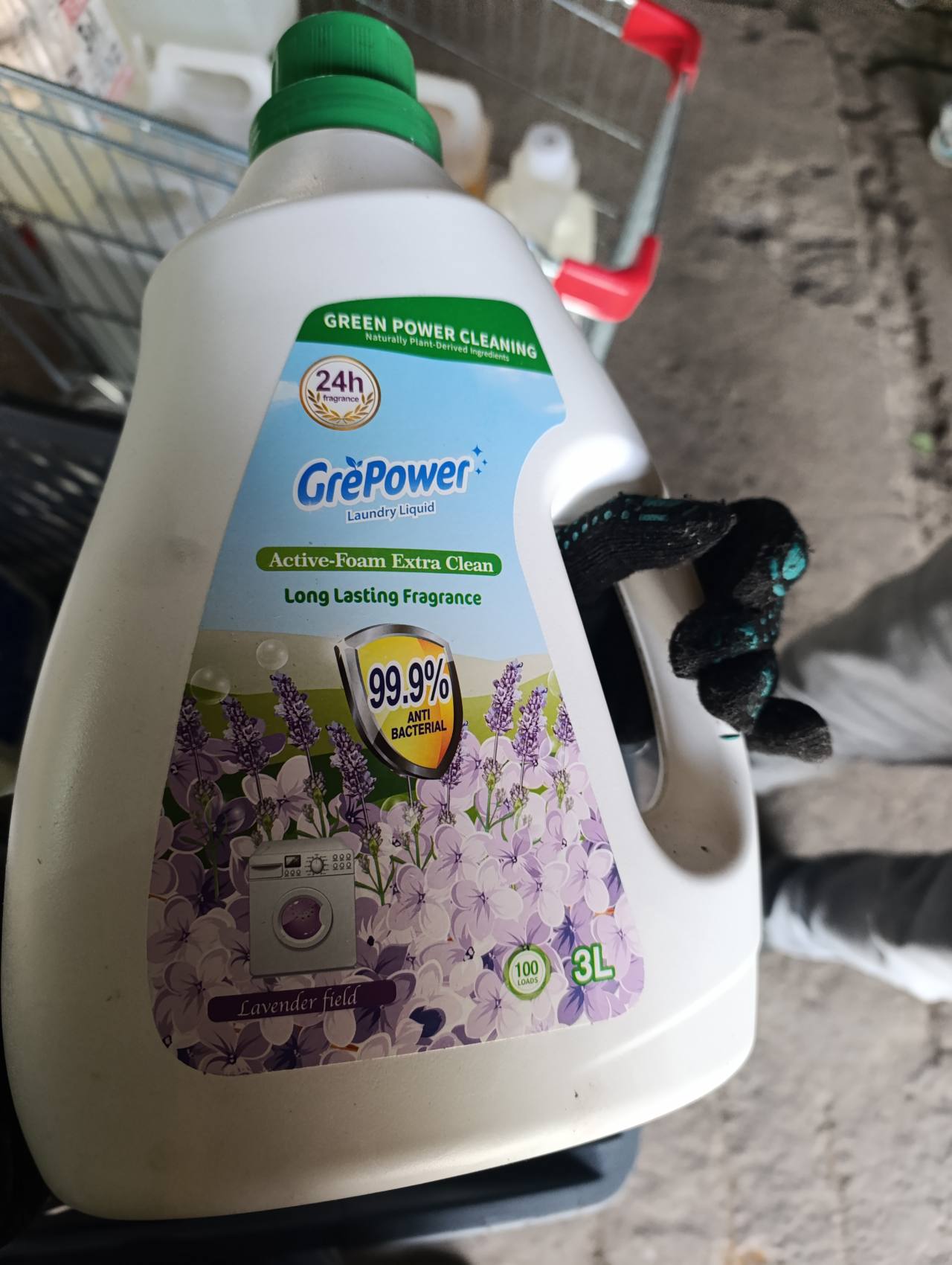 GrePower Laundry Liquid Active-Foam Extra Clean Long Lasting Fragrance Lavender field